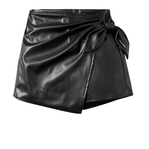 Jason Wu Dresses & Skirts - Jason Wu- Black Leather Wrap Tie Mini Skirt